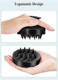 Heeta 2 Pack Hair Scalp Massager Shampoo Brush for Hair Growth, Hair Scalp Scrubber with Soft Silicone, Wet and Dry Hair Detangler (Whole Black & Green)  - Image 2