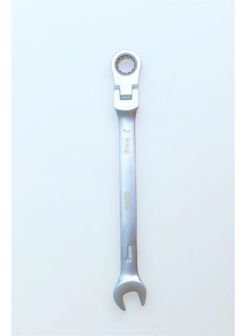 OSCO-TOOLS Osco 9mm Ratcheting Combination Wrench – Professional CR-V Open-End & Ratcheting Ring Spanner for Automotive Repair, Mechanical Maintenance, and Workshop Use - Image 3