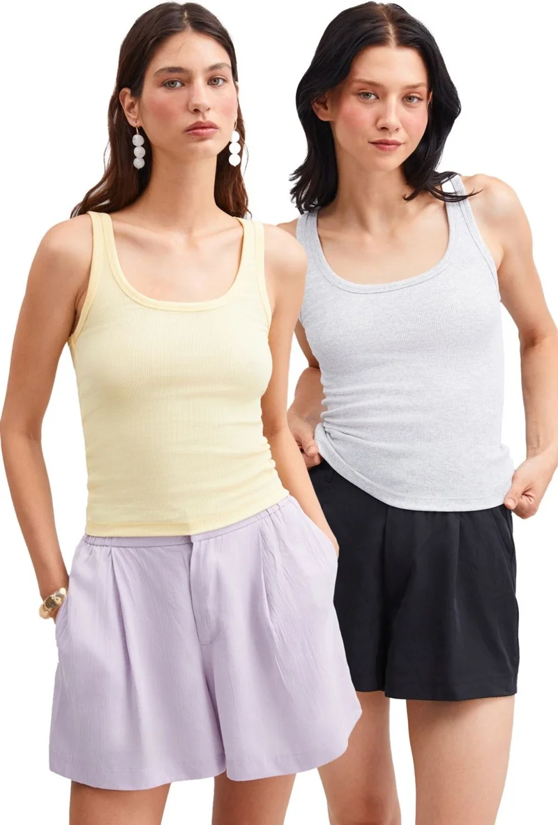 GRIMELANGE MARINETTE Women's Regular Greymelanj - Yellow Tank Top