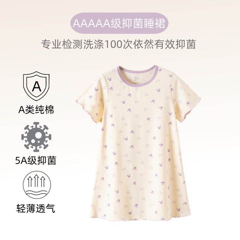New Children'S Cartoon Nightgown Girls Baby Children Lycra Cotton A Lace Thin Dress - Image 2