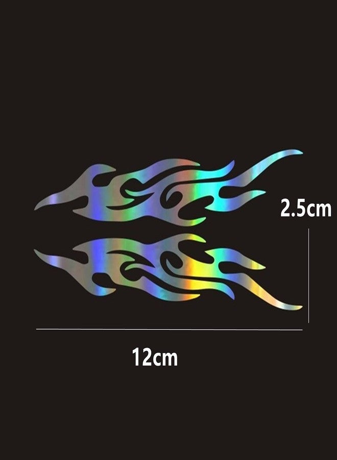 XHBTS 12 Pieces Bike Flame Reflective Decals Helmet Fire Stickers 6 Colors Decorative Stickers Bicycle Stickers and Decals for DIY - Image 3