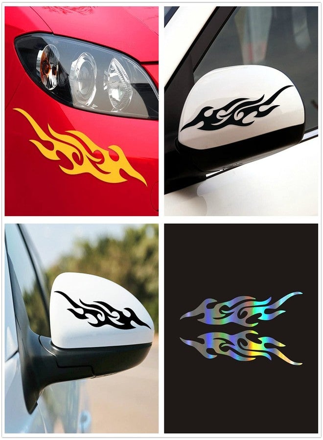 XHBTS 12 Pieces Bike Flame Reflective Decals Helmet Fire Stickers 6 Colors Decorative Stickers Bicycle Stickers and Decals for DIY - Image 4