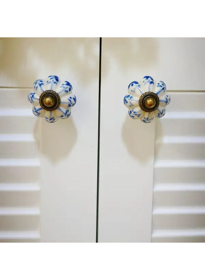 4 Single Hole Vintage Ceramic Pumpkin Shaped Cabinet Pulls With Metal Hardware Rustic Farmhouse Style For Cabinets Drawers And Shoe Cabinets Including Installation Screws - Image 5