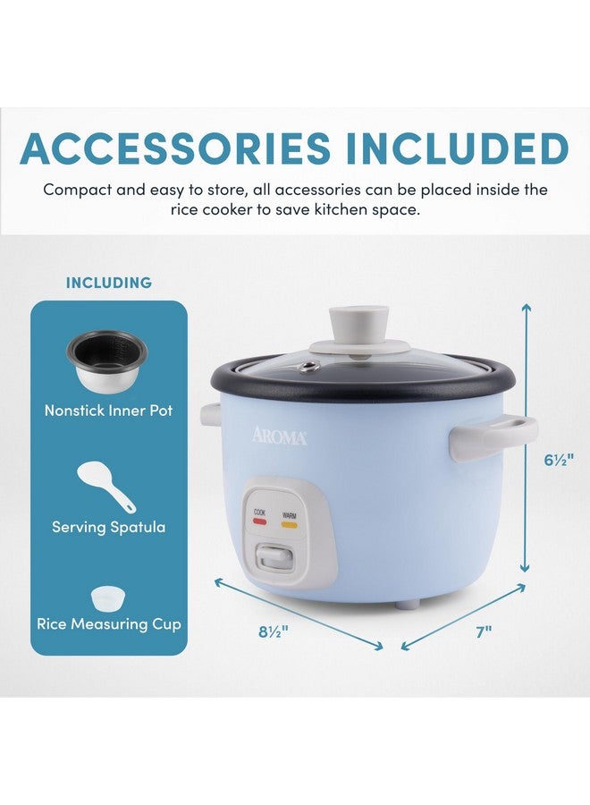Aroma Aroma Housewares 4-Cups (Cooked) / 1Qt. Rice & Grain Cooker (ARC-302NGBL), Blue  - Image 4