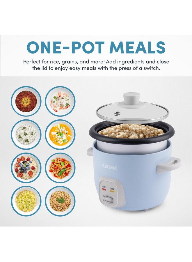 Aroma Aroma Housewares 4-Cups (Cooked) / 1Qt. Rice & Grain Cooker (ARC-302NGBL), Blue  - Image 2