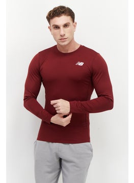 Men Sportswear Fit Long Sleeves Training T-Shirt, Maroon
