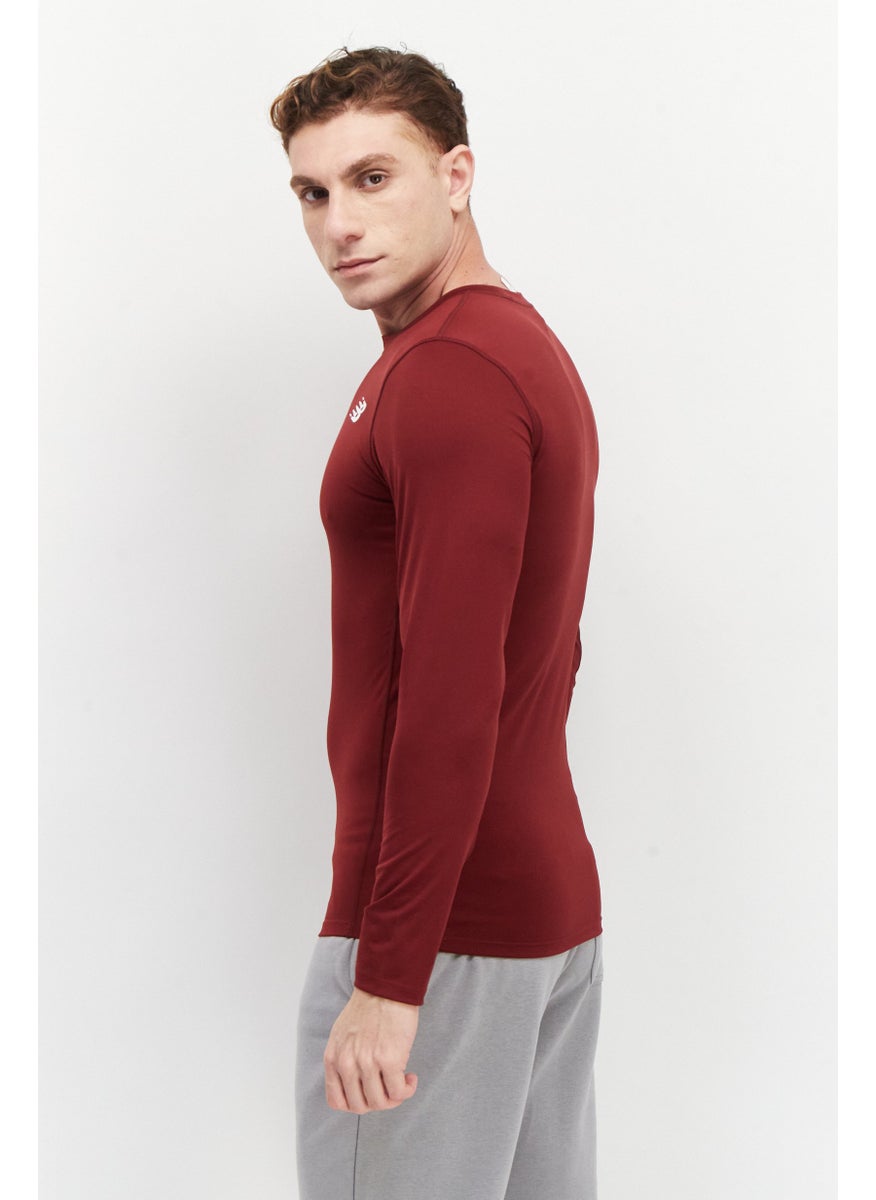 New Balance - Men Sportswear Fit Long Sleeves Training T-Shirt, Maroon - Image 1
