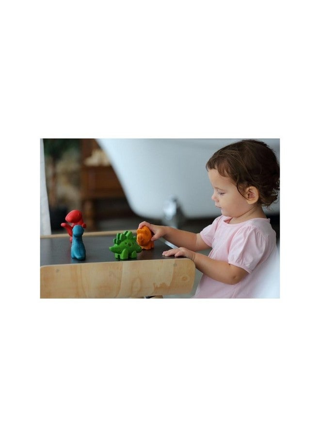 PlanToys 4 Dinosaur Dino Animal Playset (6126) | Sustainably Made from Rubberwood and Non-Toxic Paints and Dyes | Eco-Friendly PlanWood - Image 2