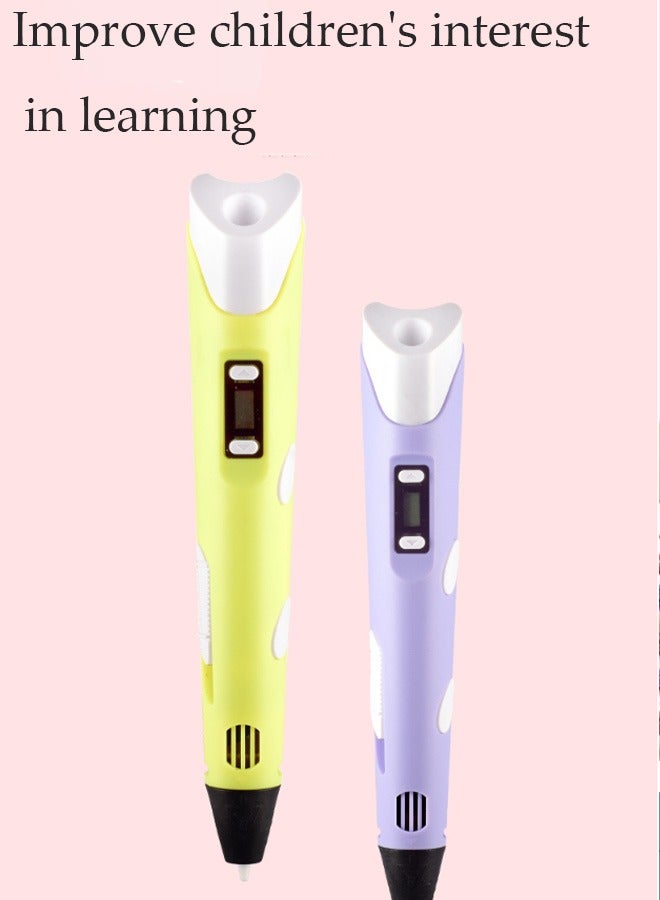 Generic 3D Printing Pen Cute Doodle Arts Craft Drawing USB Pen Set Education RBT Starter Kit Kids Toy    Generation Smart Children's Gift Three-Dimensional Painting Creative Room Temperature Pen + 3D Printi  - Image 4