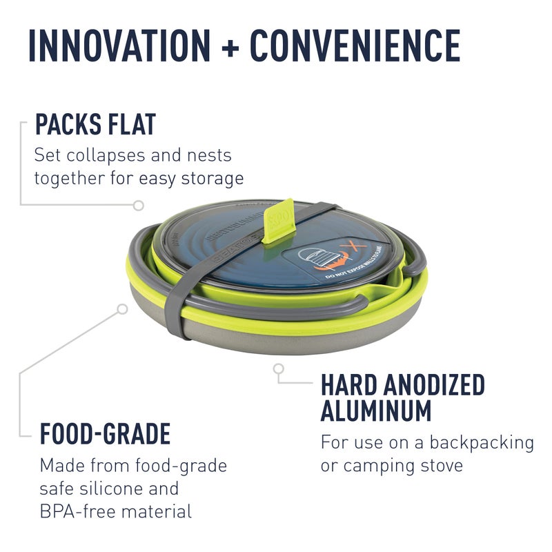 Sea to Summit X-Pot Collapsible Kettle and Mug Set for Backpacking and Camping, Sand/Rust - Image 4