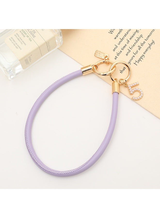 NIBEMINENT Phone Charm/ Chain Strap for Women Girls,K3854 PU Rope Cell Phone Case Lanyard Wrist Strap，Purple