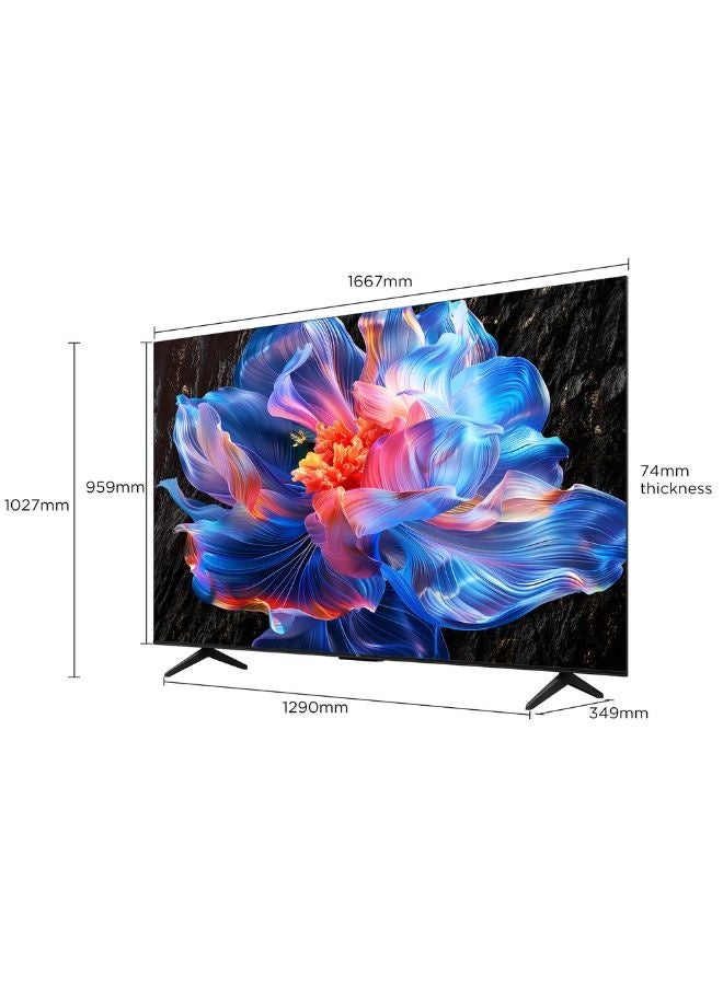 تي سي إل تلفاز 75 بوصة P6K 4K HDR | تلفاز ذكي 4K UHD من جوجل | معالج AiPQ | لوحة HVA | HDR10، HLG، 60Hz | وضوح Ai، لون Ai، HDR Ai، تباين Ai | صوت دولبي | MEMC | إطار معدني بدون حواف - النسخة الدولية - Image 2
