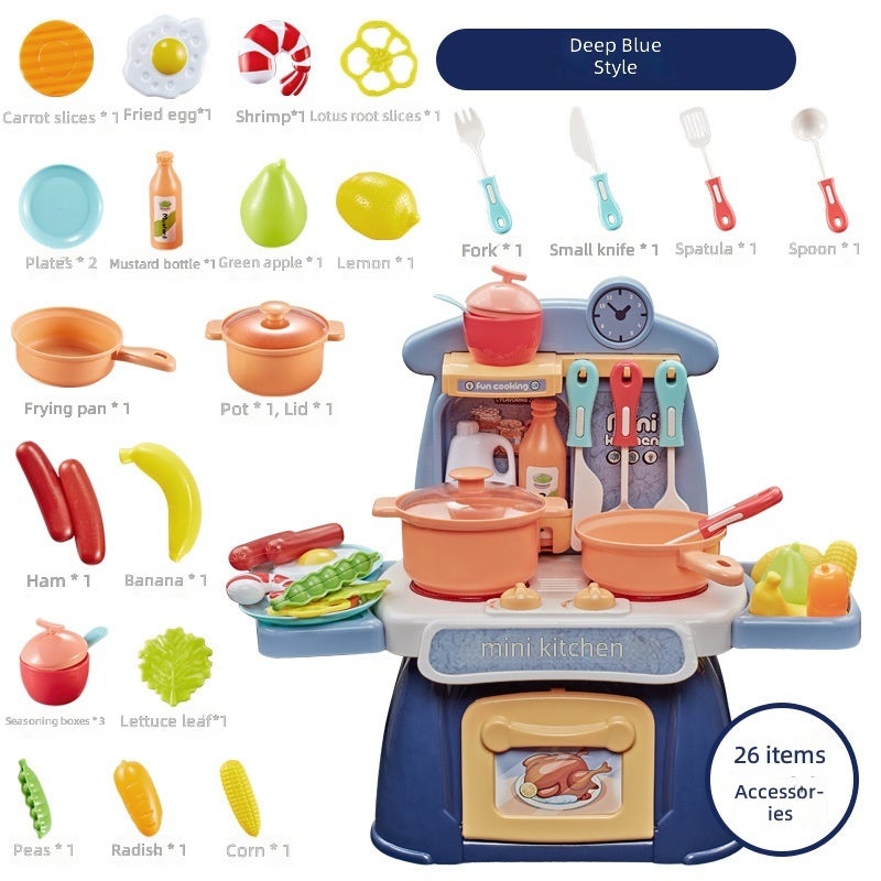Kids’ Fruit Cutting Fun Dressing Table Toy for Boys and Girls Mini Kitchen  Playset