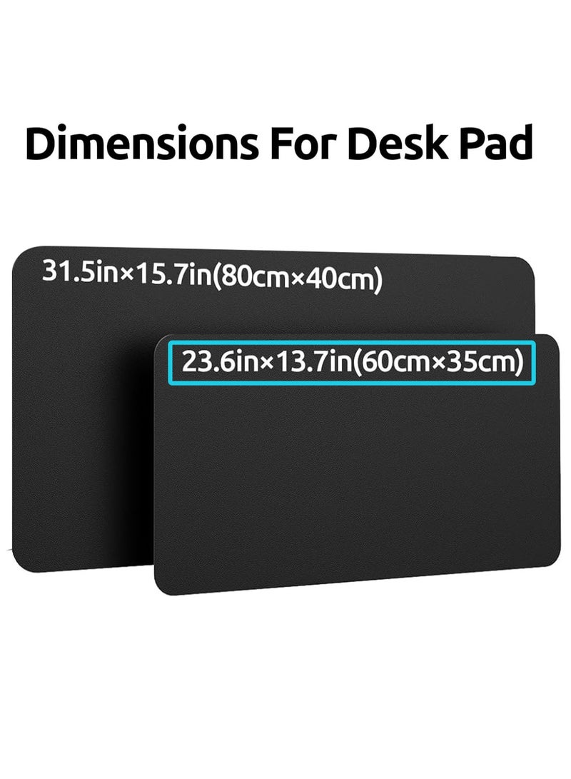 نيمبوت وسادة مكتب جلدية واقية، حصيرة مكتب، قاعدة ماوس كبيرة، وسادة مكتب من جلد البولي يوريثين غير قابلة للانزلاق، وسادة كتابة مكتب مقاومة للماء للمكتب والمنزل (اسود، 60 سم × 35 سم) من - Image 2