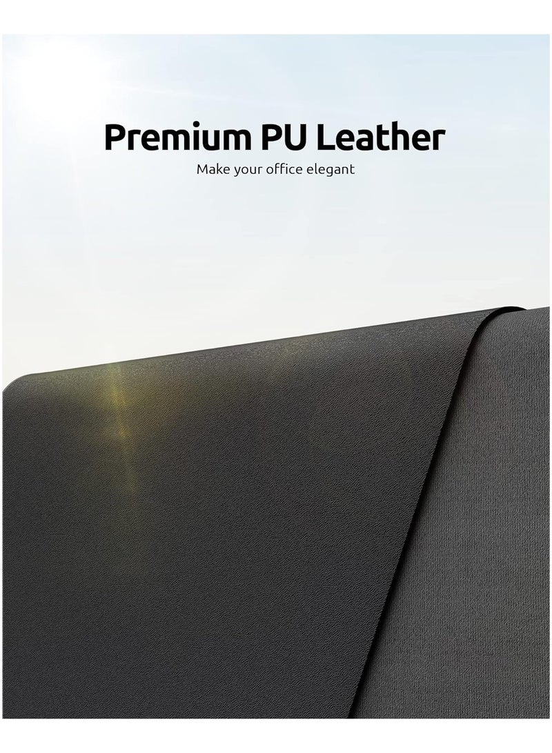 نيمبوت وسادة مكتب جلدية واقية، حصيرة مكتب، قاعدة ماوس كبيرة، وسادة مكتب من جلد البولي يوريثين غير قابلة للانزلاق، وسادة كتابة مكتب مقاومة للماء للمكتب والمنزل (اسود، 60 سم × 35 سم) من - Image 5