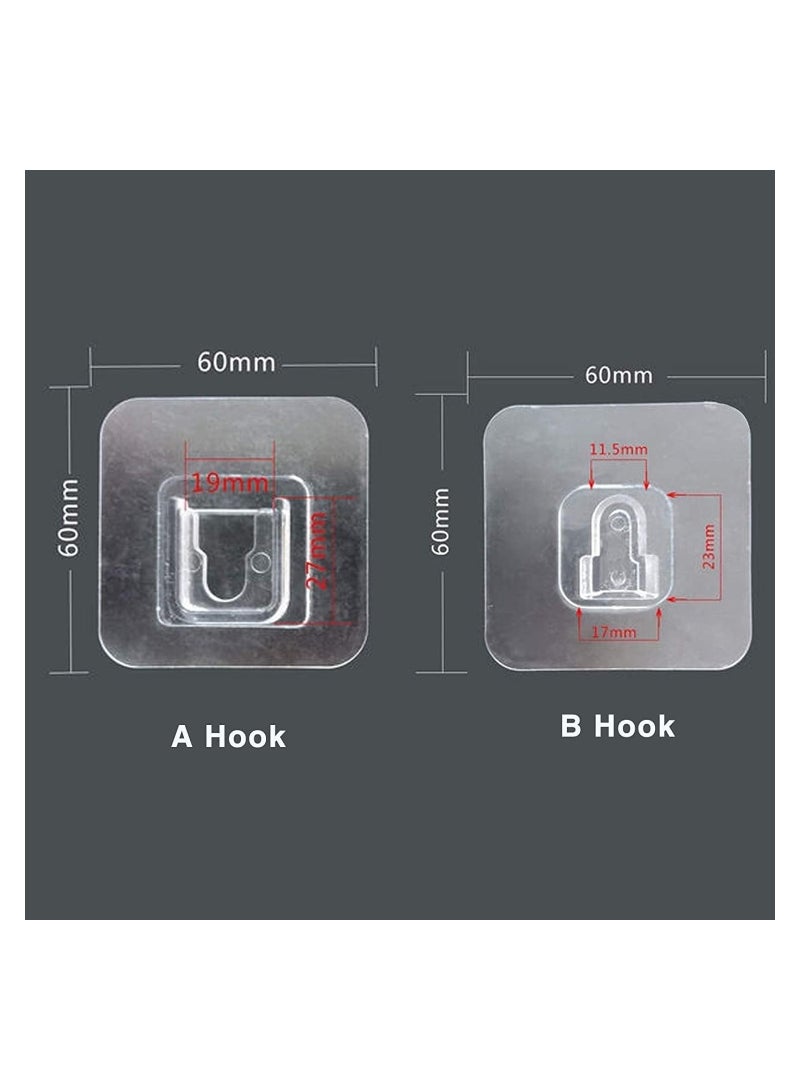 16 Pairs Double Sided Adhesive Wall Hooks Seamless Hanging Hooks Without Punching and Nails Waterproof and Reusable Heavy Duty Self Adhesive Wall Hook for Kitchen Bathroom Office - Image 2