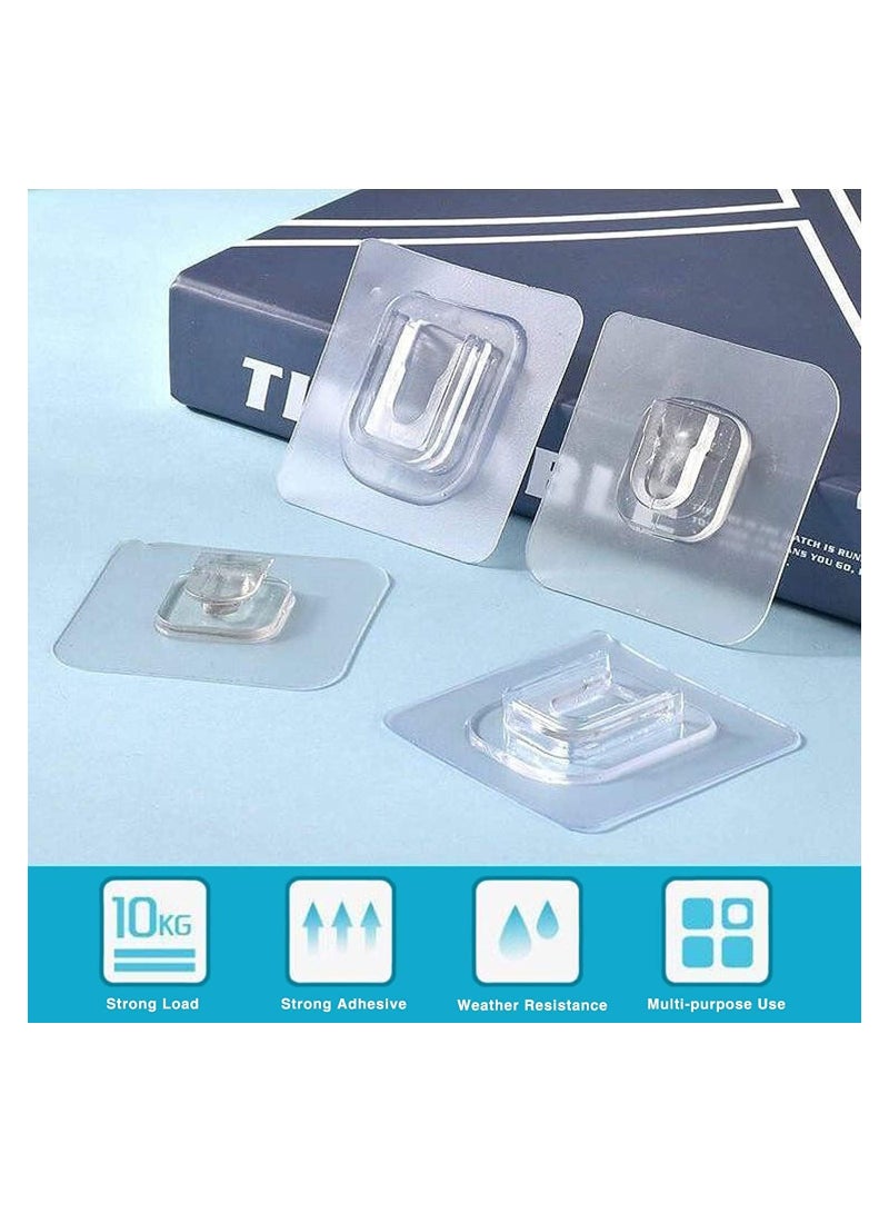 16 Pairs Double Sided Adhesive Wall Hooks Seamless Hanging Hooks Without Punching and Nails Waterproof and Reusable Heavy Duty Self Adhesive Wall Hook for Kitchen Bathroom Office - Image 5