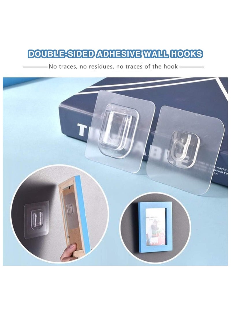 16 Pairs Double Sided Adhesive Wall Hooks Seamless Hanging Hooks Without Punching and Nails Waterproof and Reusable Heavy Duty Self Adhesive Wall Hook for Kitchen Bathroom Office - Image 3