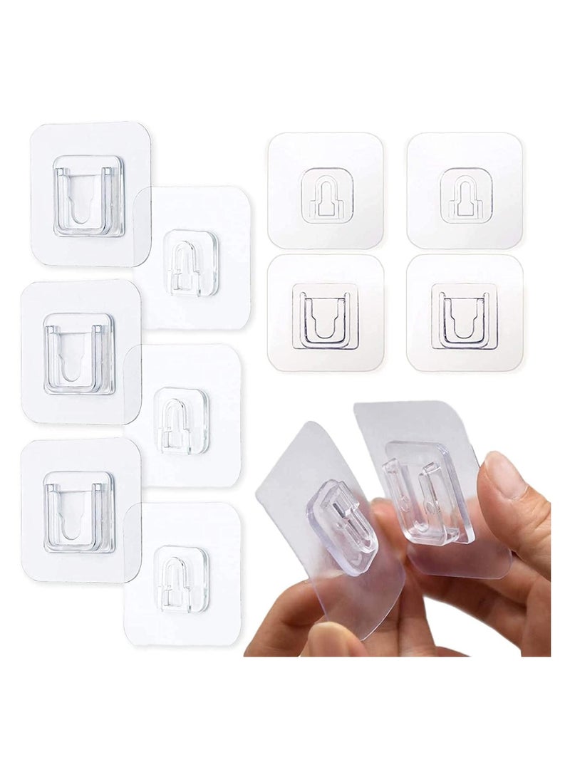 16 Pairs Double Sided Adhesive Wall Hooks Seamless Hanging Hooks Without Punching and Nails Waterproof and Reusable Heavy Duty Self Adhesive Wall Hook for Kitchen Bathroom Office - Image 1