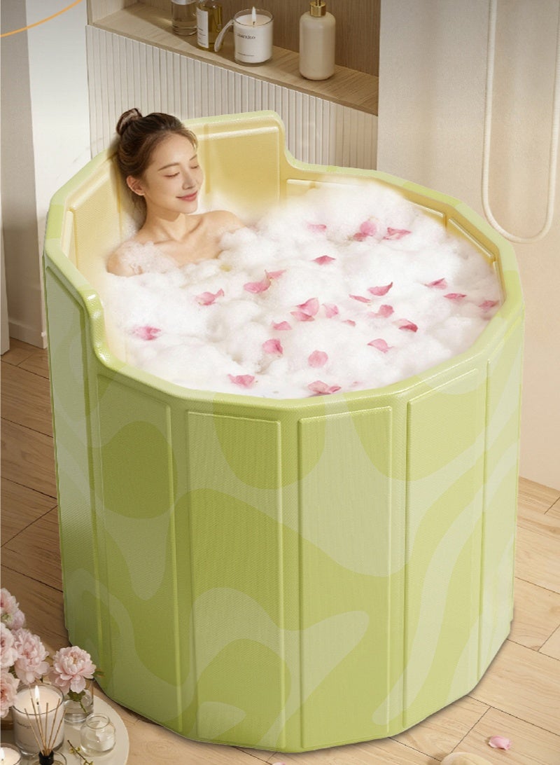 والالا حوض استحمام قابل للطي، مسند ظهر مرتفع، حوض استحمام متنقل، حوض استحمام قائم بذاته، حوض استحمام سبا قابل للطي لكابينة الاستحمام، حوض استحمام سبا منفصل للعائلات، حوض استحمام ساخن بالثلج، تخزين موفر للمساحة، مادة PVC متينة. - Image 1