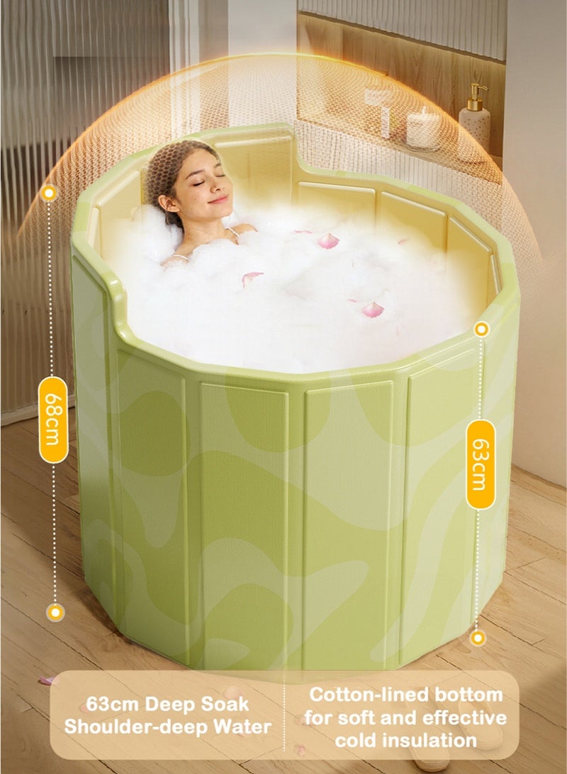 والالا حوض استحمام قابل للطي، مسند ظهر مرتفع، حوض استحمام متنقل، حوض استحمام قائم بذاته، حوض استحمام سبا قابل للطي لكابينة الاستحمام، حوض استحمام سبا منفصل للعائلات، حوض استحمام ساخن بالثلج، تخزين موفر للمساحة، مادة PVC متينة. - Image 3
