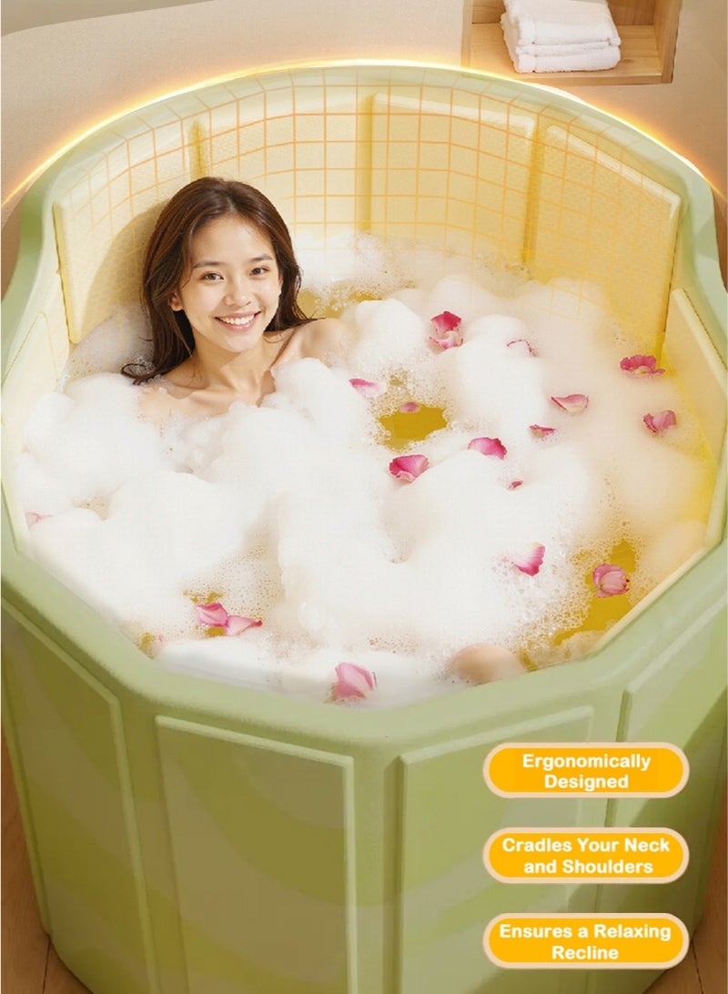 والالا حوض استحمام قابل للطي، مسند ظهر مرتفع، حوض استحمام متنقل، حوض استحمام قائم بذاته، حوض استحمام سبا قابل للطي لكابينة الاستحمام، حوض استحمام سبا منفصل للعائلات، حوض استحمام ساخن بالثلج، تخزين موفر للمساحة، مادة PVC متينة. - Image 5