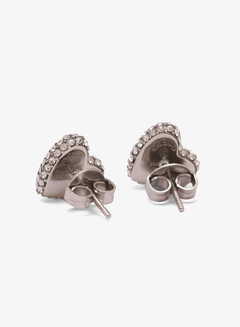 GUESS 10Mm Pave Heart Studs - Image 2
