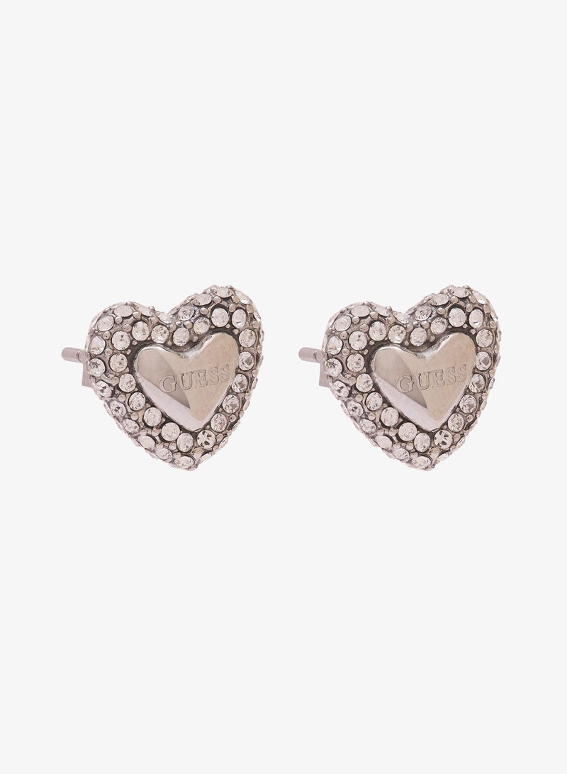 GUESS 10Mm Pave Heart Studs - Image 1