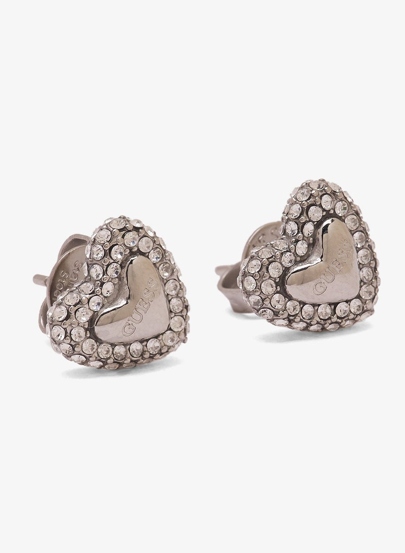 GUESS 10Mm Pave Heart Studs - Image 3