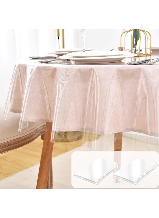 Nasitos 2 Pack 70 Inch Round Plastic Table Cover Protector, 100% Waterproof, Thick, Non-Slip, Easy to Clean for Wedding, Banquet, Restaurant, Party - Image 1