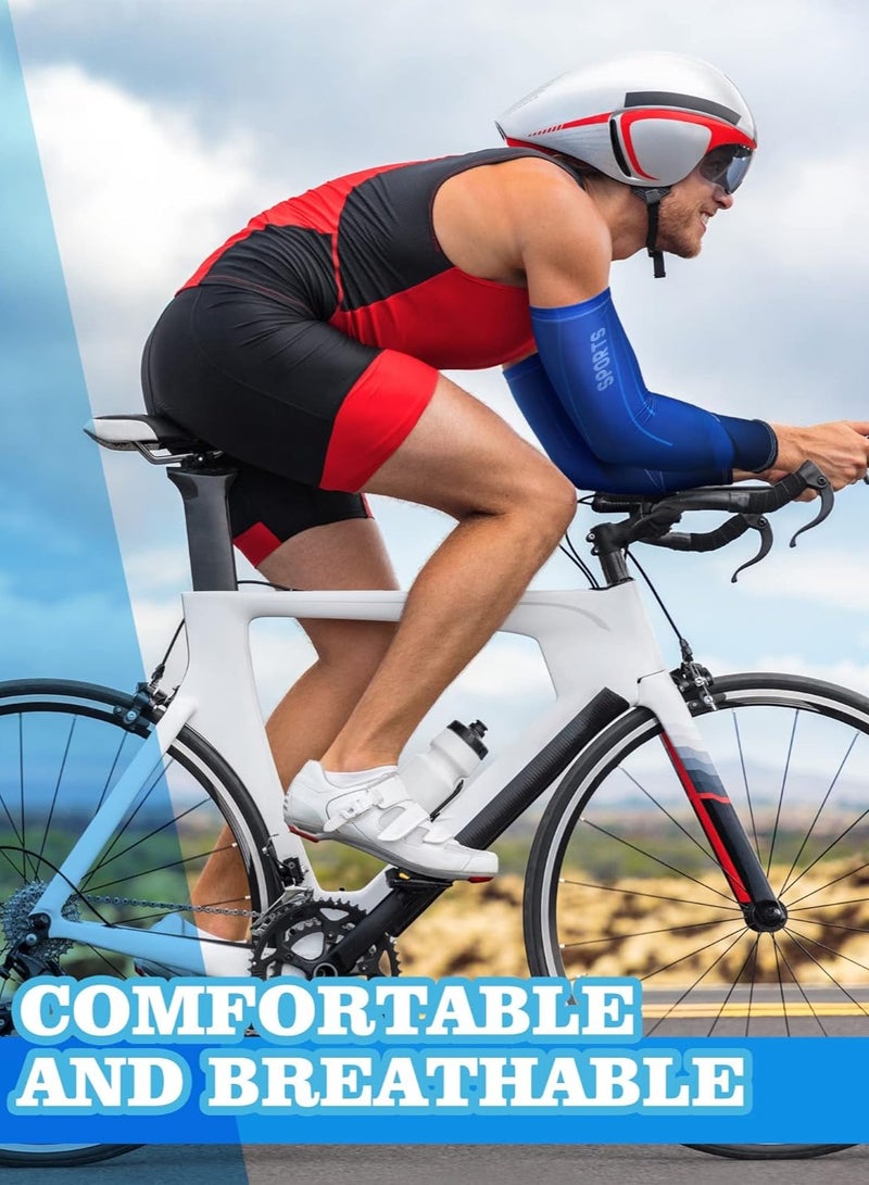 SYOSI 8 Pairs UV Sun Protection Arm Sleeve Sports Cooling Arm Compression Sleeves for Men Women Teenager Cooling Sport Sleeve to Cover Arm Ice Silk Compression Cover - Image 4