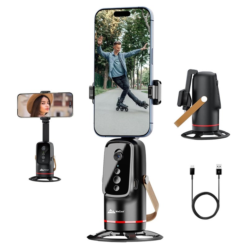 WeCool G2 AFT Ai Auto Face Tracking Tripod Motion Sensor with 360° Rotation, 2200mAh Battery, AI Intelligent Lens, 1.8m Tripod Mount Support for Android, iPhone, and Ring Light Compatibility - Image 1