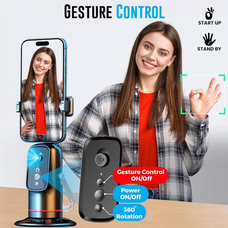 WeCool G2 AFT Ai Auto Face Tracking Tripod Motion Sensor with 360° Rotation, 2200mAh Battery, AI Intelligent Lens, 1.8m Tripod Mount Support for Android, iPhone, and Ring Light Compatibility - Image 3