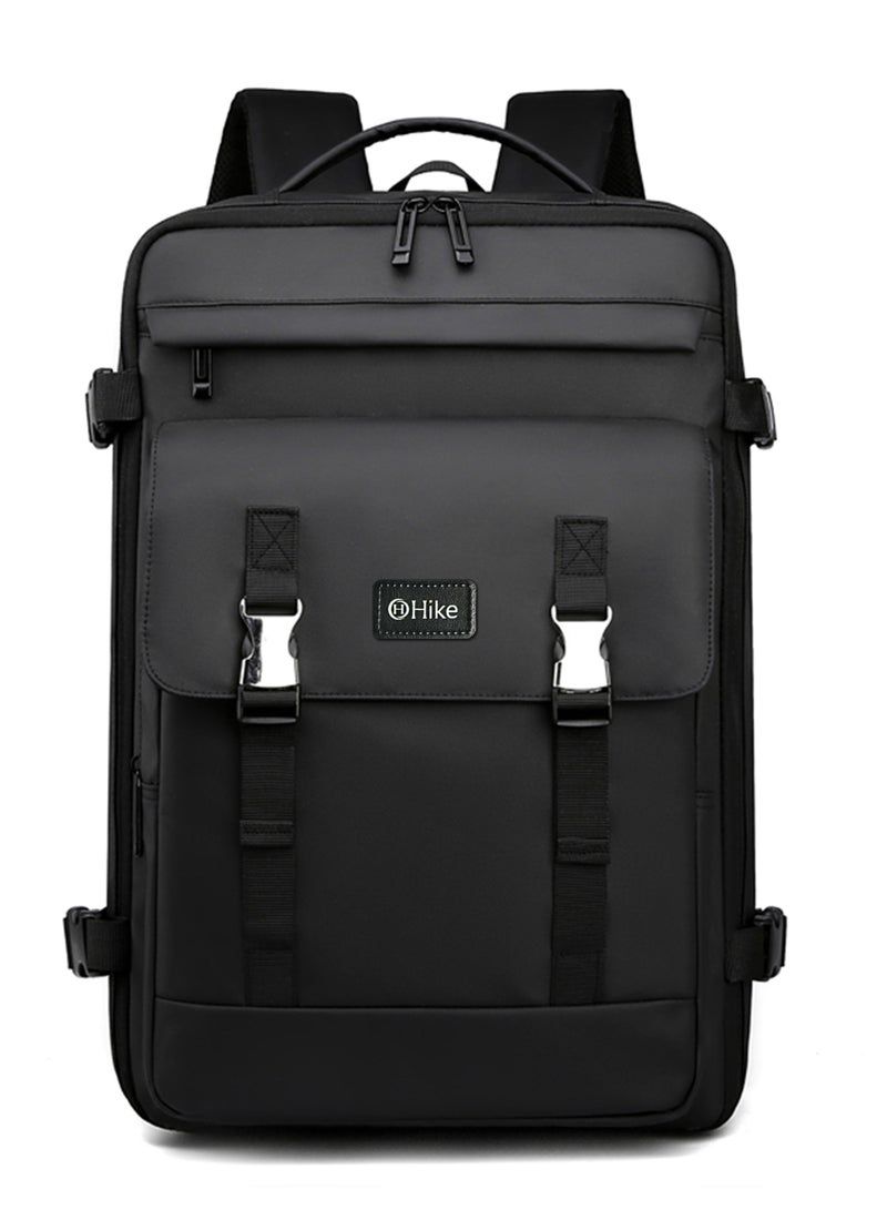 HIKE Unisex Expandable Laptop Backpack Water Resistant Daypack with Separate Laptop Compartment for Travel/Business/College, HK63011-1 - BLACK - Image 1