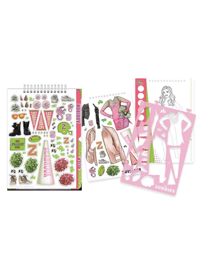 Make It Real Disney Zombies Fashion Design Sketchbook For Girls - Create Outfits For Addison & Bree With Stickers, Stencils, Design Guide - Creative Gift For Kids Ages 6+, Develops Real-World Skills  - Image 4