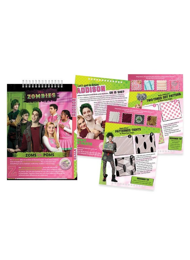 Make It Real Disney Zombies Fashion Design Sketchbook For Girls - Create Outfits For Addison & Bree With Stickers, Stencils, Design Guide - Creative Gift For Kids Ages 6+, Develops Real-World Skills  - Image 3