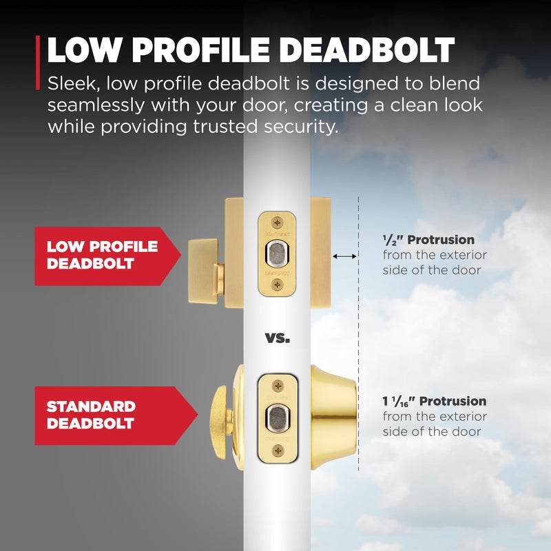 Kwikset San Clemente Front Door Lock Handle and Deadbolt Set, Entry Handleset Exterior with Interior Reversible Lever, Satin Brass, Pick Resistant SmartKey Deadbolt Security, with Microban Protection - Image 4