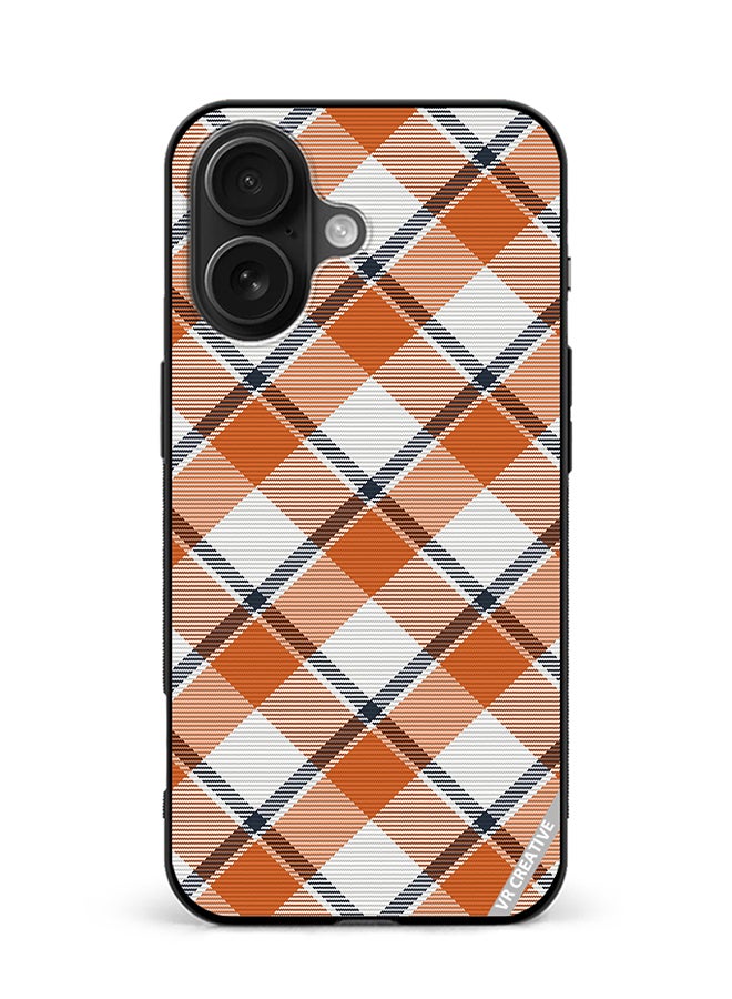 VR CREATIVE Protective Case Cover For Apple iPhone 16 Check Texture Design Multicolour