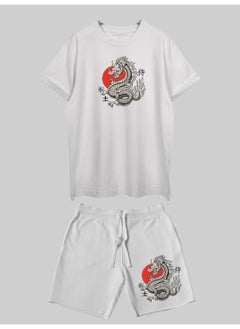 THREADCURRY THREADCURRY Valiant Art Printed Co-ord Set for Men - Half Sleeve Oversized T-Shirt and Shorts  - Image 3