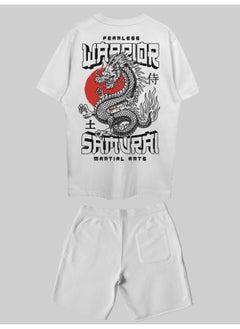 THREADCURRY THREADCURRY Valiant Art Printed Co-ord Set for Men - Half Sleeve Oversized T-Shirt and Shorts  - Image 2
