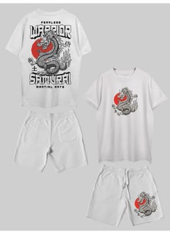 THREADCURRY THREADCURRY Valiant Art Printed Co-ord Set for Men - Half Sleeve Oversized T-Shirt and Shorts  - Image 1
