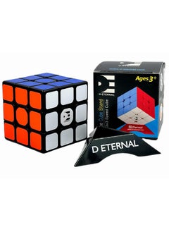 D ETERNAL Cube 3X3 Black Speedcube With Cube Stand | Magic Speedy Stress Buster Brainstorming Qube Speed Cubic Puzzle Game For Beginner Cube For Kids Adults Boys & Girls,Black, Multicolor  - Image 3