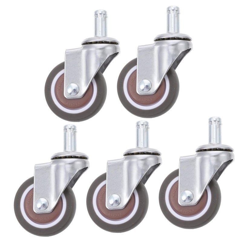 5pcs Universal Office Chair Casters Silent Swivel Wheels Coffee Color Sturdy Chair Caster Replacement for Gaming - Image 1