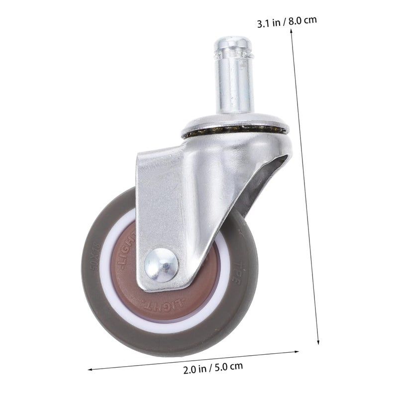5pcs Universal Office Chair Casters Silent Swivel Wheels Coffee Color Sturdy Chair Caster Replacement for Gaming - Image 2