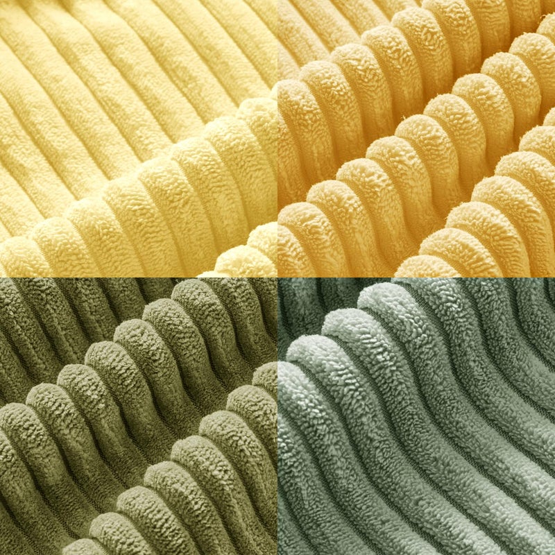 MIULEE Boho Farmhouse Yellow Green Throw Pillow Covers 18x18 Inch Set of 4 Mordern Nordic Cushion Covers Soft Corduroy Spring Home Decor for Couch Bed Sofa Living Room - Image 5