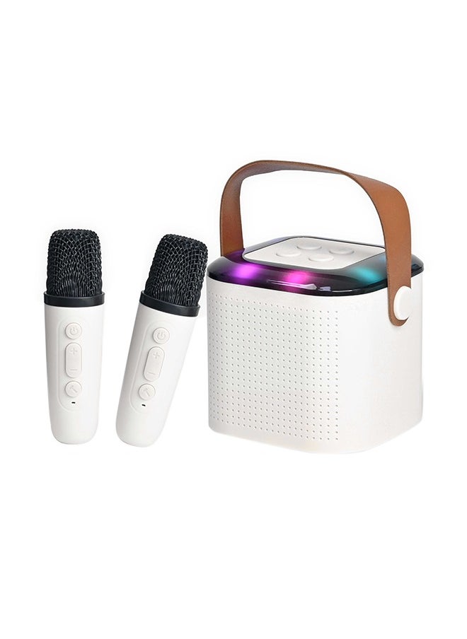 Mini Karaoke Speaker for Kids, Portable Bluetooth Speaker with 2 Wireless Microphones & LED Lights, Perfect Gift for Kids Boys & Girls -White - pzsku/ZD58AEE25DB00E62219D9Z/45/_/1735657482/cf1f5bb6-0ec0-4b12-9995-35f38ab2616e