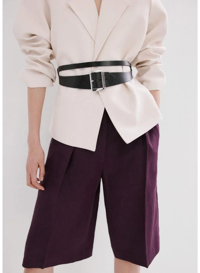 MANGO  Straight linen Bermuda shorts for Women | Best Price UAE