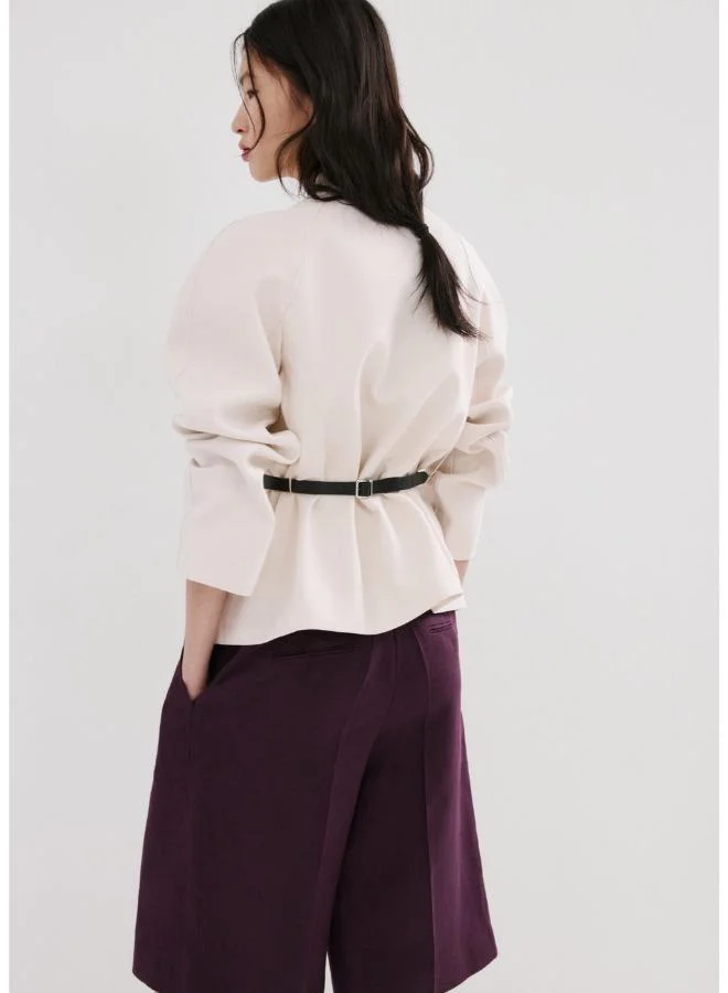 MANGO  Straight linen Bermuda shorts for Women | Best Price UAE