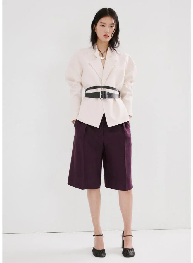 MANGO  Straight linen Bermuda shorts for Women | Best Price UAE