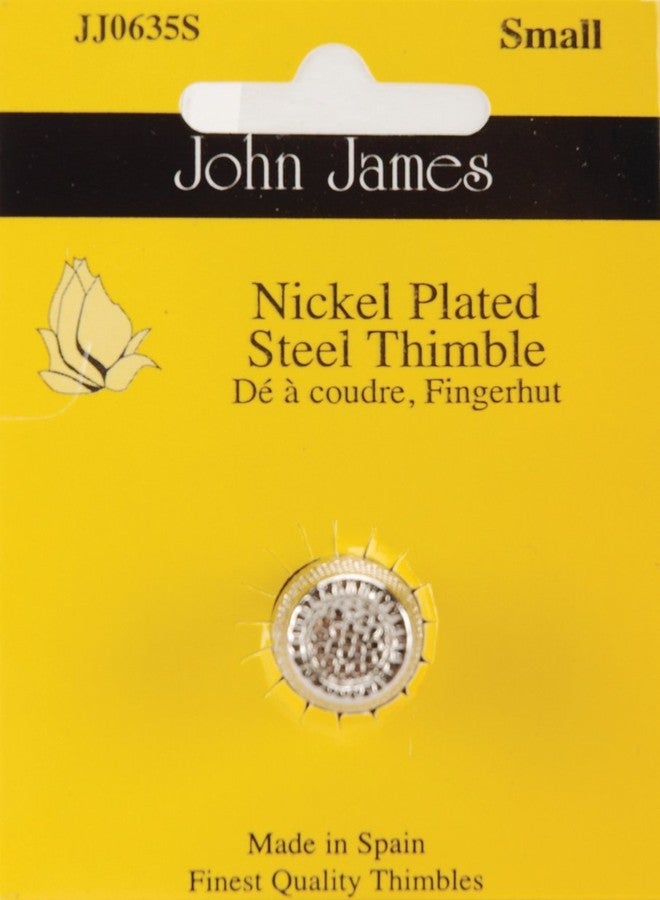 Colonial Needle John James Thimble Nickel Plated Steel Crimp Top-Size 7 - Image 2